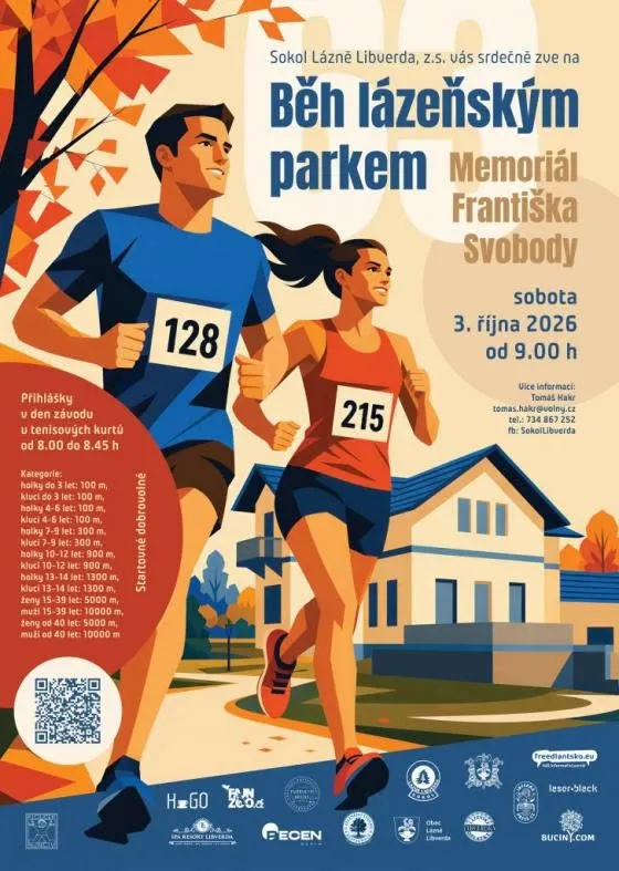 Běh L&aacute;zeňsk&yacute;m parkem &ndash; Memori&aacute;l Franti&scaron;ka Svobody 3.10.2026