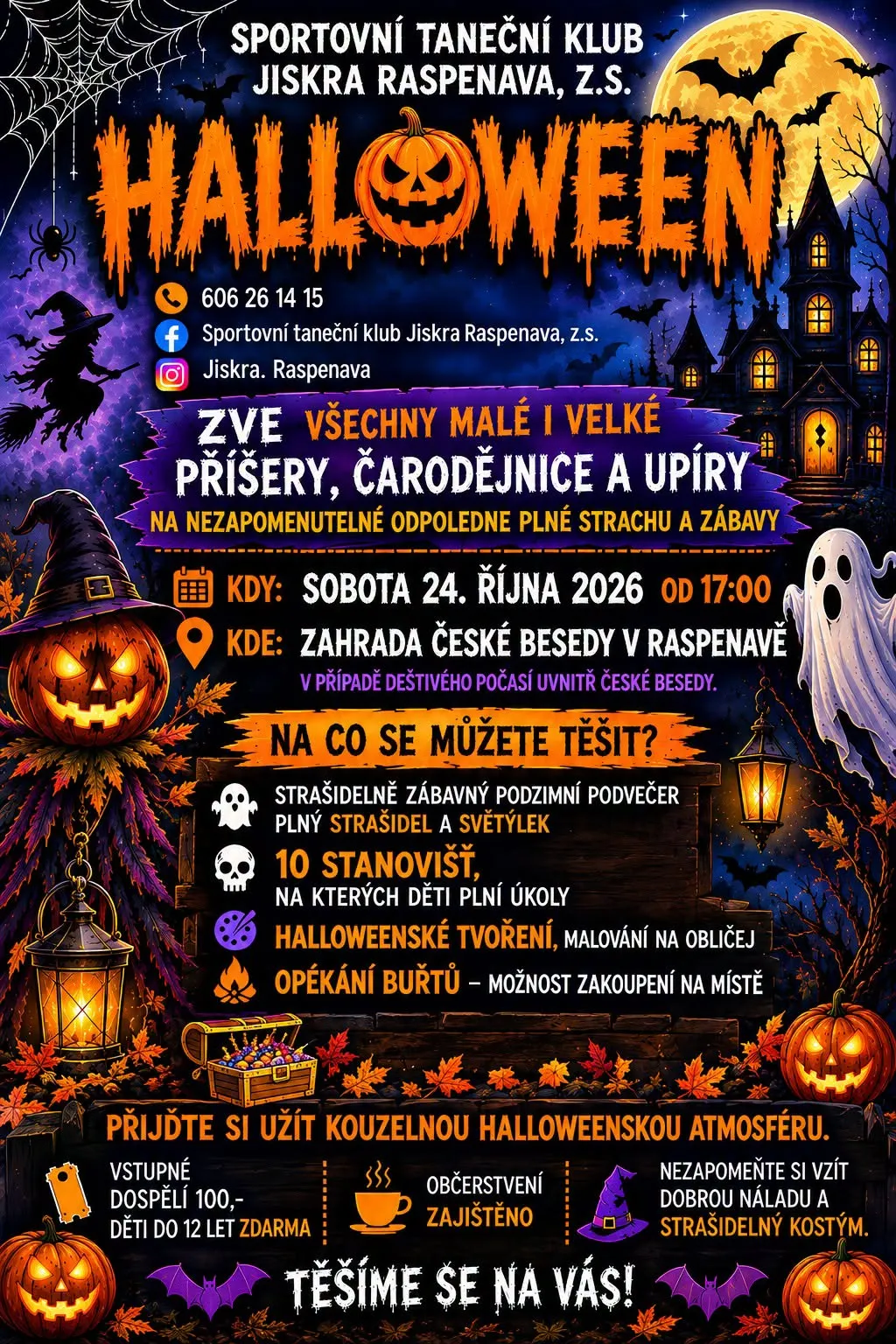 Halloweensk&aacute; p&aacute;rty v Raspenavě 24.10.2026