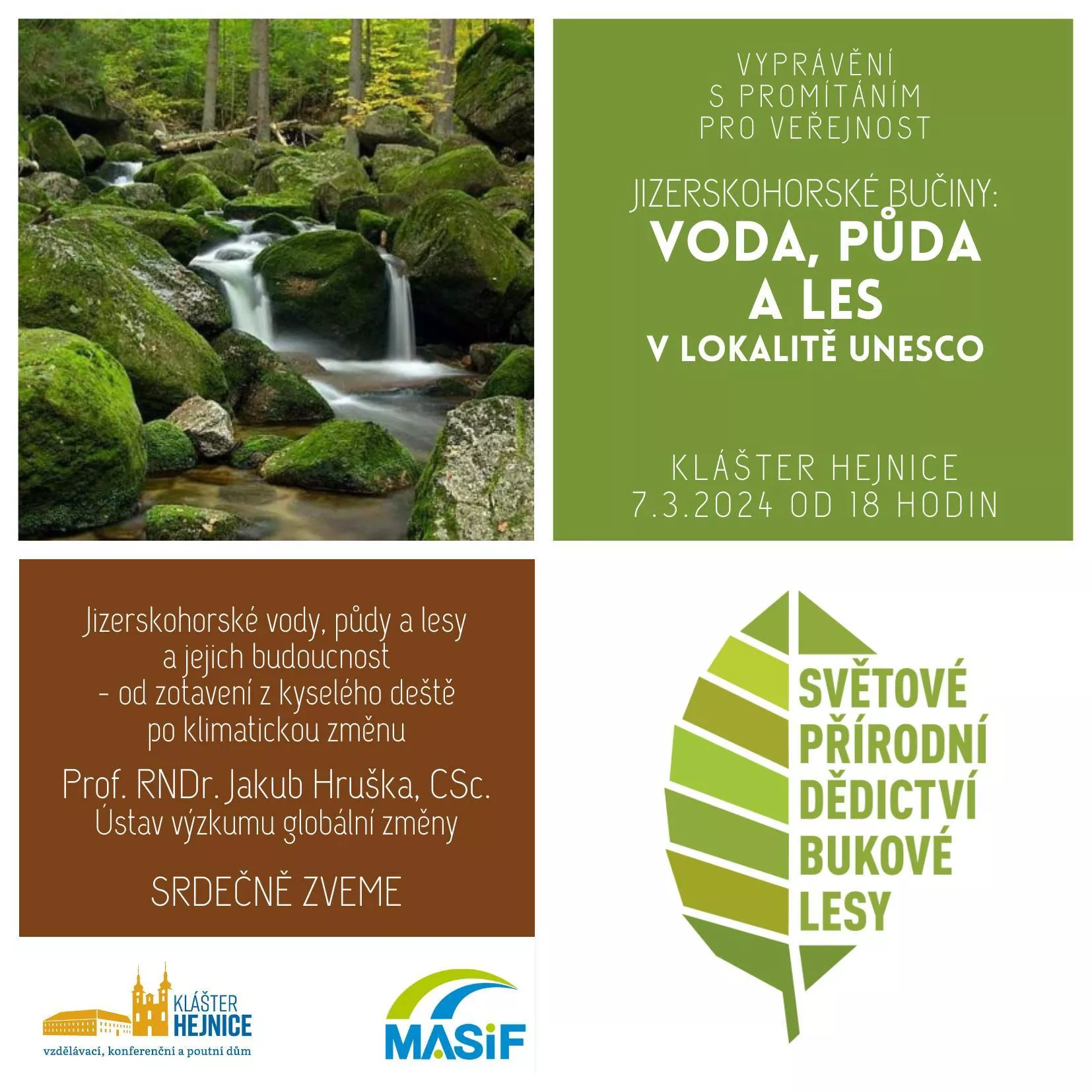 Jizerskohorské bučiny: voda v lokalitě UNESCO půda a les 7.3.2024